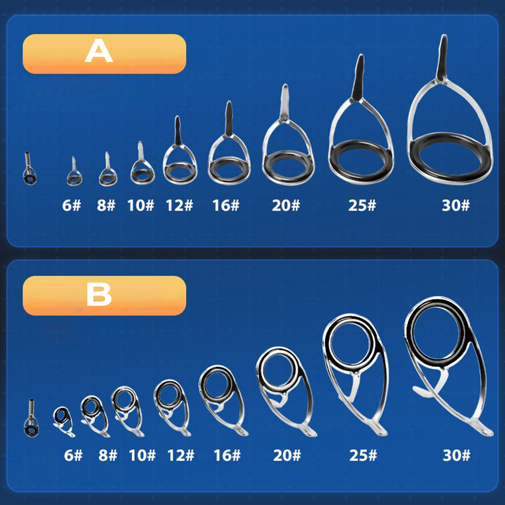Fishing Rod Guide Replacement - 9 adet olta kılavuzu seramik yüzükler