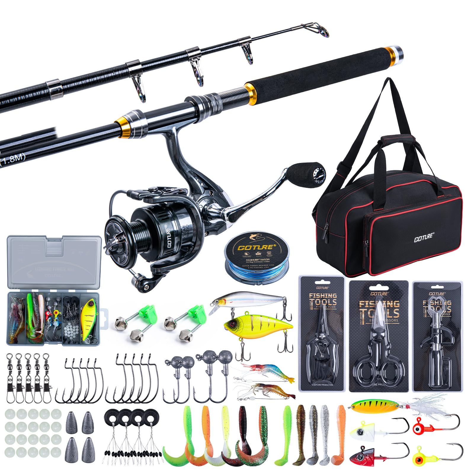 Fishing Rod Spinning - Goture Teleskopik Olta ve Makara Setleri